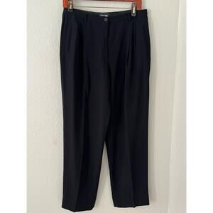Women's Giorgio Armani Black Business Dress Pants Wide Legs Pockets S 46 US 16